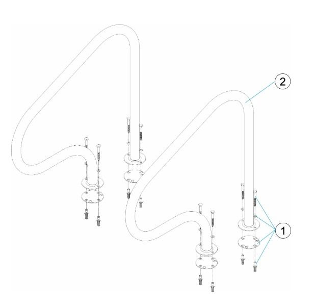 Astral Grab Rails 800 x 800 with Fixing Plate (pair)