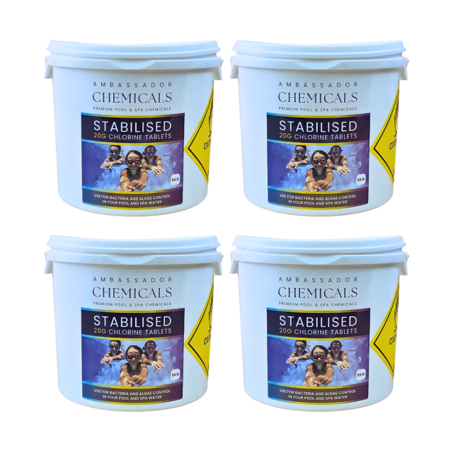 20g Stabilised Chlorine Tablets - 4 x 5kg (20kg)