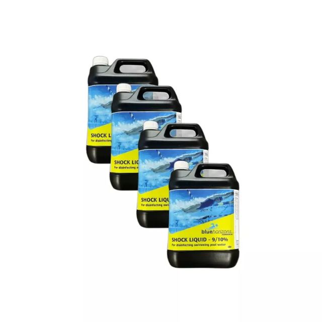 4 x Sodium Hypochlorite (Liquid Shock) 9-10% - 5ltr (20ltr)