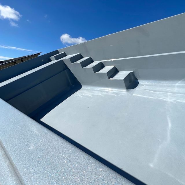 The Precision one piece pool 8.1m x 3.2m Graphite Grey