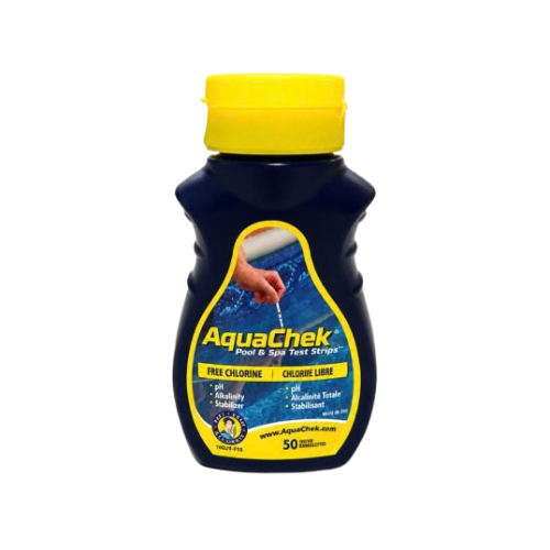 Aquachek Yellow - Free Chlorine, pH, TA, CyA - 50 strips