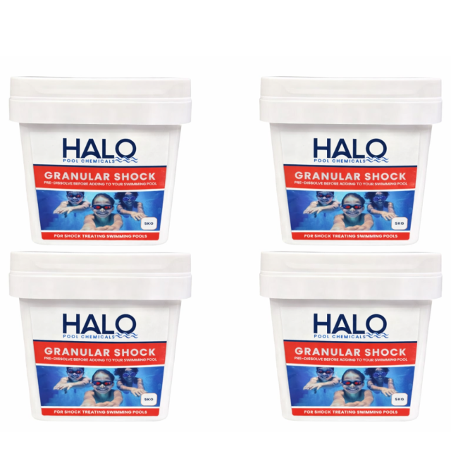 Halo 4 x 5kg (20kg) Chlorine Shock Granules  (Calcium Hypochlorite)