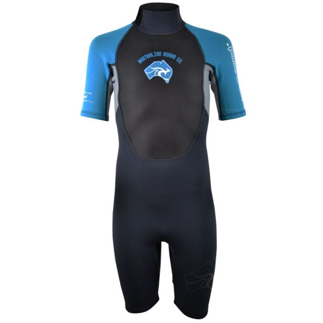 PULSE Kids 3/2mm SUMMER SHORTY Wetsuit Blue LRG (Australian Board Co)