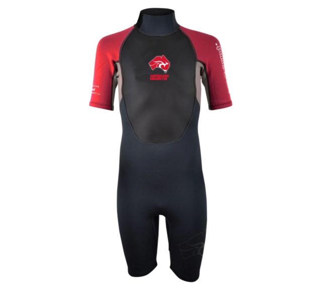 PULSE Kids 3/2mm SUMMER SHORTY Wetsuit Red XXLRG (Australian Board Co)