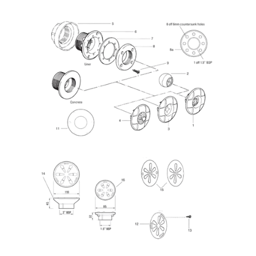 S/S Drilled Petal Plates C/W Screws