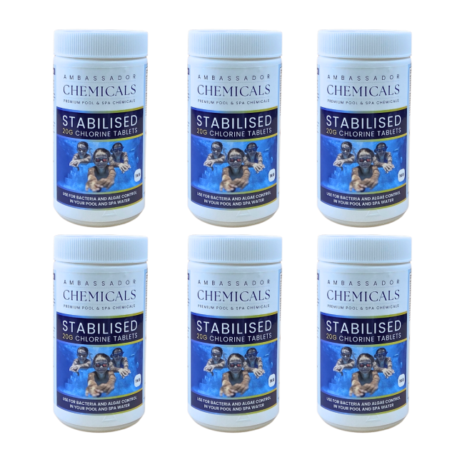 Stabilised Chlorine Tablets 20g 6 x 1kg