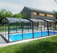 Casablanca Swimming Pool Enclosure lifestyle image fully open