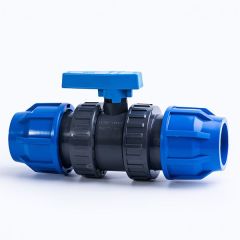 MDPE 63mm Compression Double Union Ball Valve