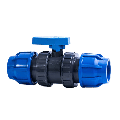 MDPE 63mm Compression Double Union Ball Valve