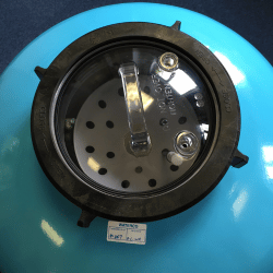 Woman floating on her back in a swimming pool