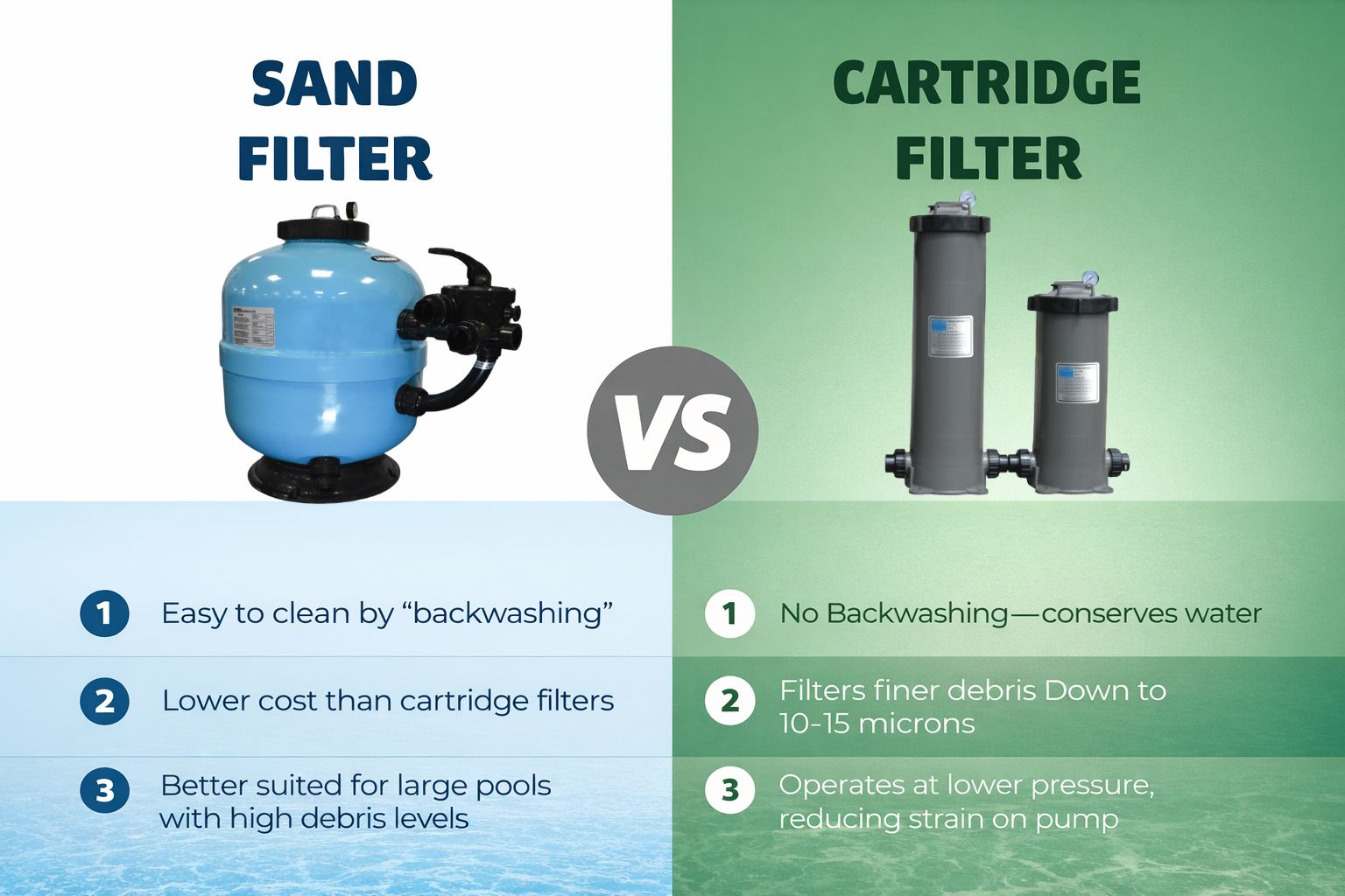 Pool Sand Filter vs Cartridge Filter: Which Is Better for Your Pool?