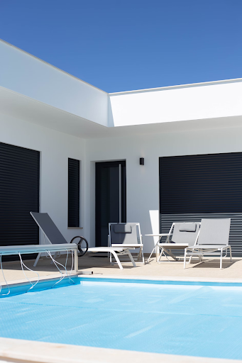 A covered swimming pool