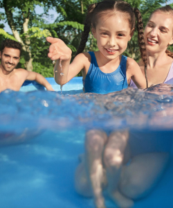 A family enjoying their Bestway pool